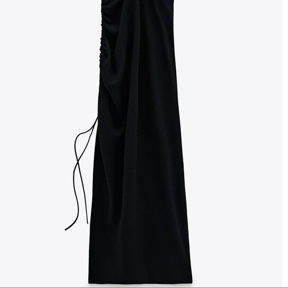 NWT Zara Draped Black Dress Size S - Picture 3 of 7